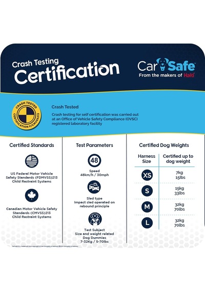 Company Of Animals Carsafe Çarpışma Testli Köpek Harness Göğüs Tasması, Medium Mavi Genel