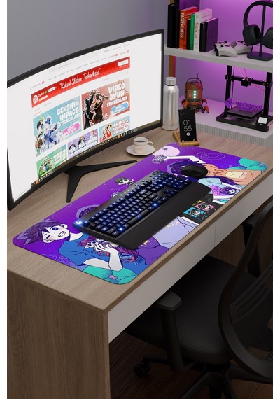 Omori Kaymaz Dikişli Kauçuk Oyuncu Mousepad V3 - 90x40 Xxl Gaming Mouse Pad Fare Altlığı