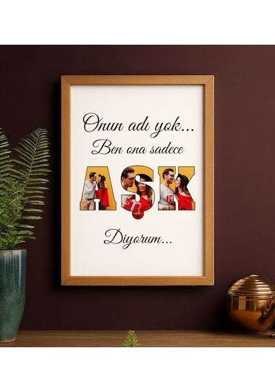 Bk Gift Kişiye Özel Fotoğraflı Aşk Tasarımlı Ahşap Çerçeveli Tablo-2 40x25cm, Sevgiliye Hediye, Ev Hediyesi, Arkadaşa Hediye Kobitmeyencom34655 Bk Gif
