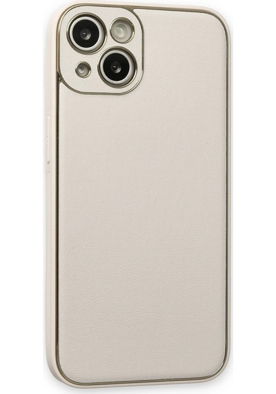 Flzdgnkr 3 Newface Apple Uyumlu iPhone 14 Plus Kılıf Coco Deri Silikon Kapak - Beyaz