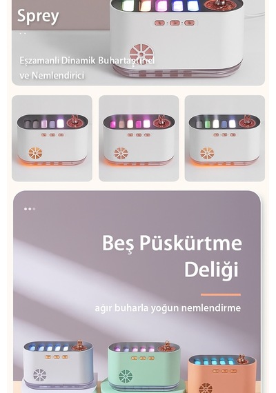 Ritimli Işık Ve Buhar Özellikli Aroma Terapi Cihazı - Sessiz Çalışma, 700ml Su Kapasitesi Beyaz