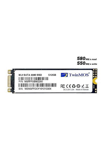 512 GB TWINMOS M.2 2280 SATA3 580/550 NGFFFGBM2280