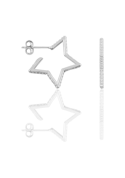 Gümüş Rodyumlu Zirkon Taşlı Star Küpe
