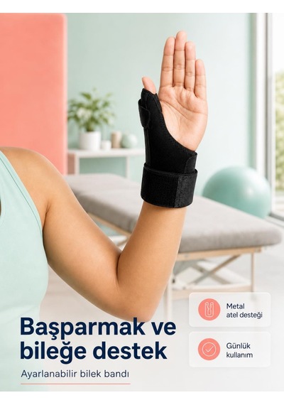 Ayarlanabilir Metal Atelli Başparmak Destekli De Quervain El Bilekliği Çok renkli