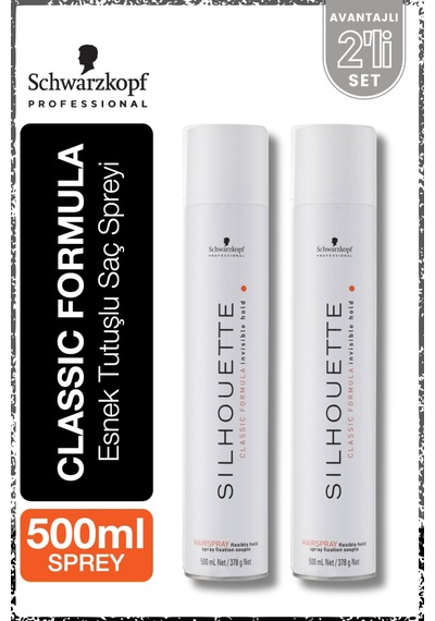 Schwarzkopf Silhouette Esnek Tutuşlu Saç Spreyi 2 x 500 ML