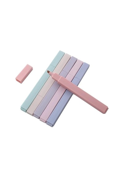 Ultra Pastel Renk Fosforlu İşaretleme Kalemi 6'li Set, İşaretleme Kalemi, Okul Ve Öğrenciler İçin Genel