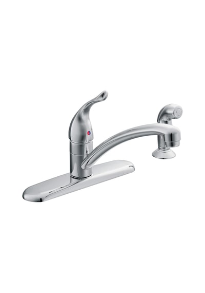 Moen Chateau Krom Tek Kolu Düşük Ark Mutfak Lavabo Bataryası Yan Diğer