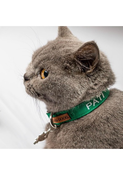 İsimli Kedi Tasması Kedi Boyun Tasması Ayarlanabilir Charm Dahil Değil Yeşil