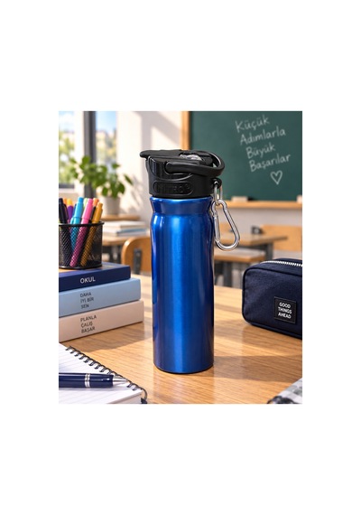 -12 500 Ml Çelik Matara Şah-2850 Mavi