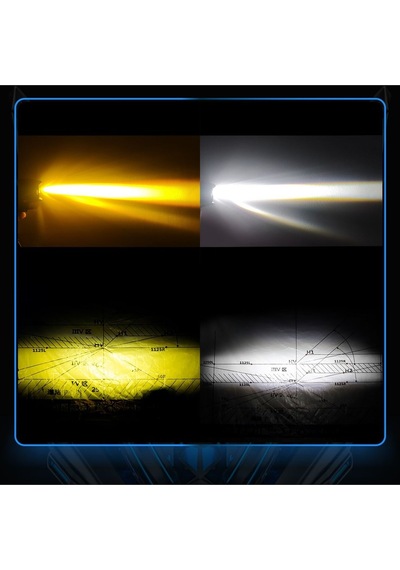 Motosiklet Çift Göz Led Lazer Sis Farı Delici Beyaz Sarı Çift Renk 12-80 Volt 2 Adet