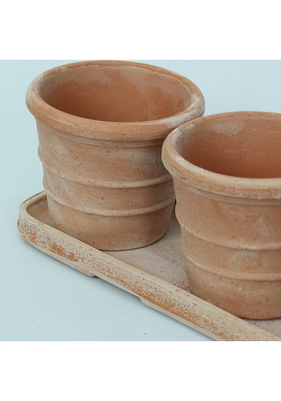 Mini Siena Toprak Saksı Seti Terracota