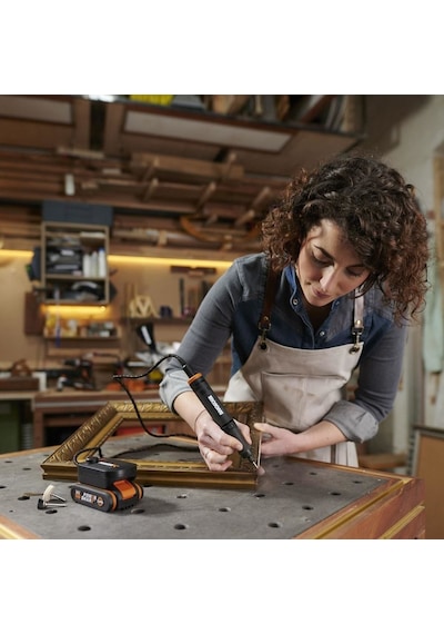 Worx WX739.9 Makerx 20V Kömürsüz Profesyonel Solo Gravür Makinesi + 19 Parça Aksesuar Seti