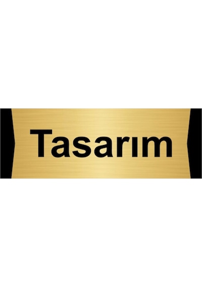 Tasarım 10x20cm Altın Renk Metal Yönlendirme Levhası