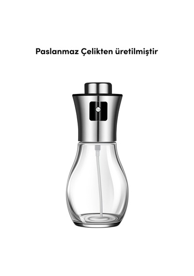 Yağ Püskürtücü Sprey Şişesi Cam & Paslanmaz Çelik 304 Gümüş Diğer