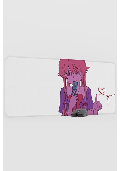 Mirai Nikki Anime V5 - 90x40 Xxl Gaming Kauçuk Kaymaz Taban Mouse Pad Fare Altlığı
