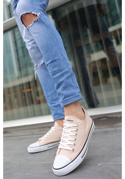 N Moda Unisex Keten Ayakkabı Spor Ayakkabı Günlük Sneakers Kısa Krem