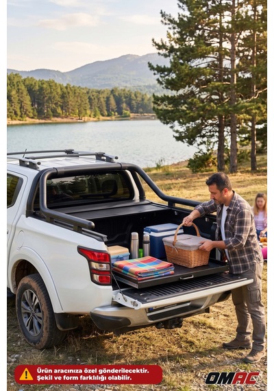 Mitsubishi L200 2015-2023 Uyumlu Araca Özel Omback Sürgülü Bagaj Kapama Siyah