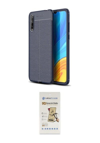 Cep Huawei Uyumlu P Smart S Kılıf Doruk Klasik Özel Seri İkili Koruma Seti Najmaddin Siyah