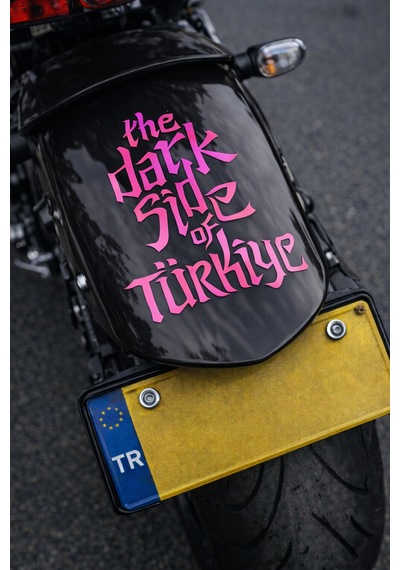 Motosiklet Arka Çamurluk Sticker - The Dark Side Of Türkiye - Holografik Yanardöner +5 Renk 8x12cm