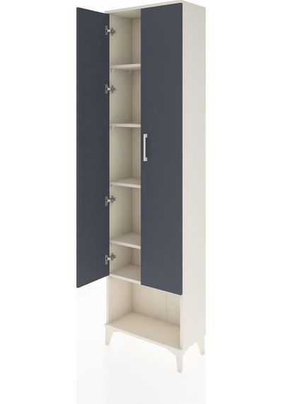 Arges Dolap 5 Raflı 2 Kapaklı 60x30x221 Aytaşı-antrasit Aytaşı