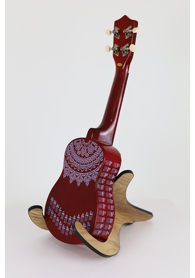 beyaz renk mandala ukulele akor cetveli tablosu stickeri etiketi