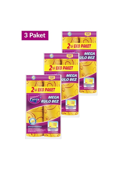 Mega Rulo Temizlik Bezi 2'li Eko Paket Üçlü Set
