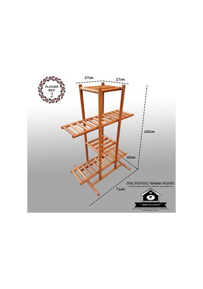 Eskitme Ahşap Çiçeklik - Dekoratif Çiçek Standı -Saksılık-