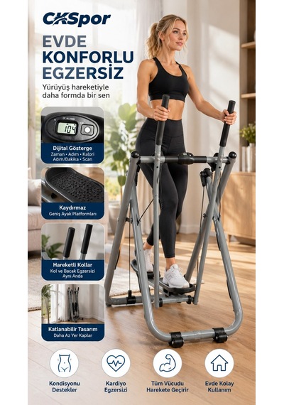 Ckspor Air Walker Katlanabilir Yürüyüş Ve Kondisyon Aleti Dijital Göstergeli