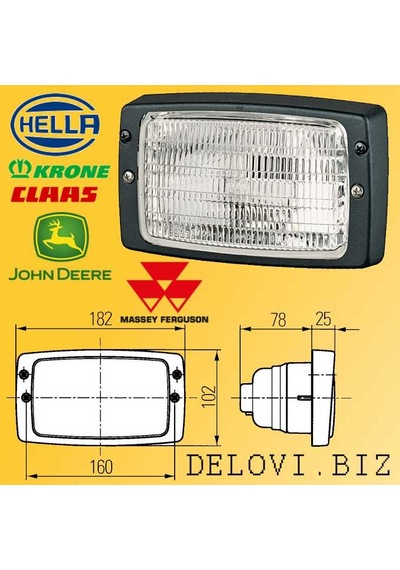 Hella 1gb006213101 İş Makinası Farı J.deere 1224v H3