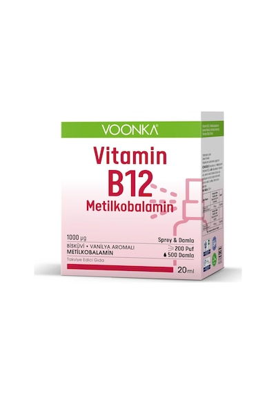 Voonka B12 Metilkobalamın Sprey & Damla 20 ML