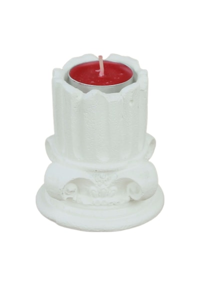 Mumluk Şamdan Tealight Mum Uyumlu Tarihi Sütun Model - Beyaz
