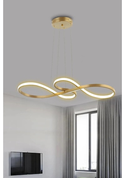 Modern Yol Led Avize Orjinal Kaplama - 3 Renk Kumandasız - Gold Gold