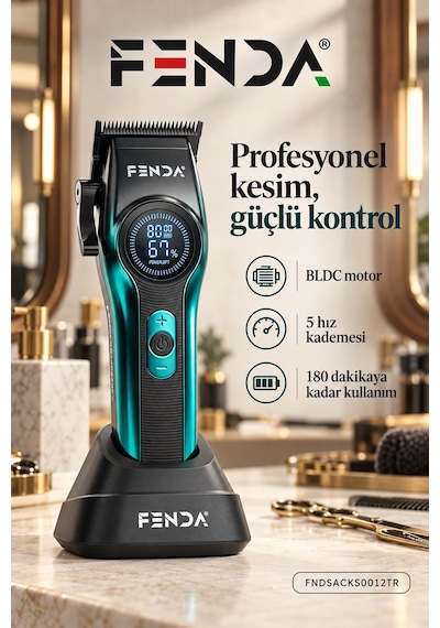 Fenda Profesyonel Saç Kesme Makinesi Turkuaz