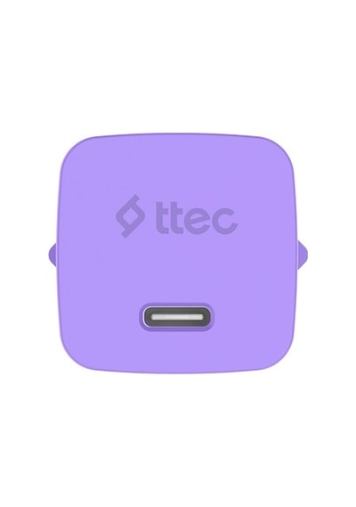 2scg20lnmr Ttec Smartcharger Gan 20w Pd Seyahat Hızlı Şarj Aleti + Usb-c - Lightning 120cm Kablo Neon Neon Mor 13915823