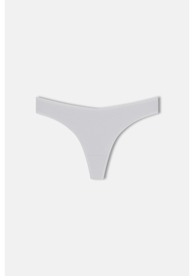 Suwen 3lü Pamuklu V Kesim Rib String Külot St0050602863 Siyah / Gri / Beyaz