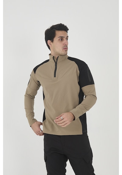Camp Scoutland Camp138 Outdoor Tactical Su iticili Erkek Bej-Siyah Taktik Sweatshirt