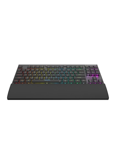 Rampage Beru Siyah 2.4g + Bt Wireless Red Swıtch Mekanik Gaming Oyuncu Klavye Slim Low Profile Rgb Tkl