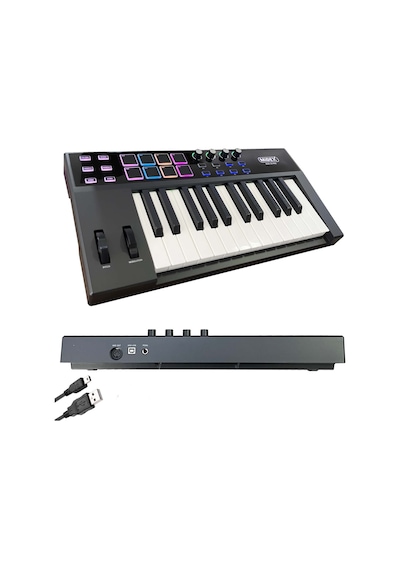 Midex Midi-25 PRO Midi Klavye 25 Tuşlu Midi Keyboard 8 Pad