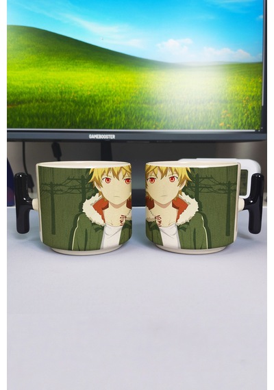 Noragami Anime Baskılı Seramik Lüks Kupa 1 Adet T Şeklinde Özel Siyah Kulp Dalga Kulp V5t Çok Renkli