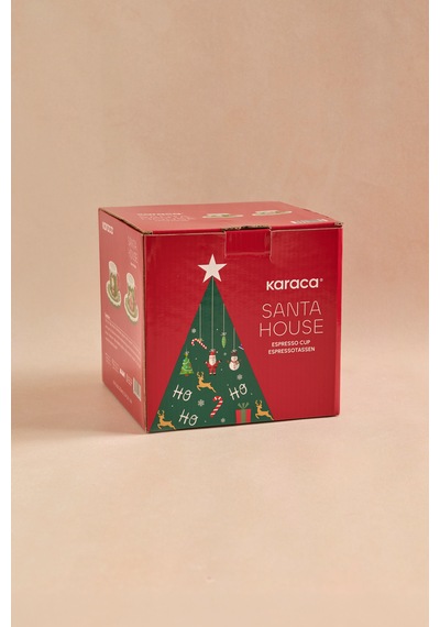 Karaca New Year Yılbaşı Santa House 2 Kişilik Kahve Fincan Takımı 110 Ml Yeşil
