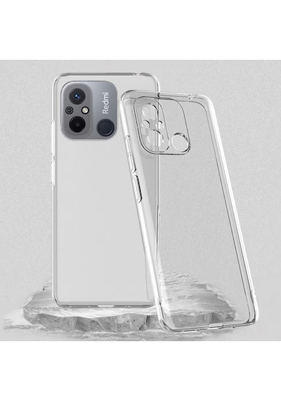 Fitcase Xiaomi Redmi 12c Kılıf Kamera Korumalı Silikon Şeffaf Kapak
