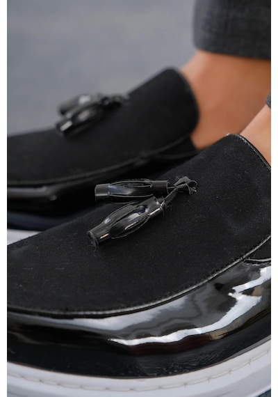 Mn002 - Rbt Loafer Verniciata Erkek Ayakkabı Sıyah Siyah