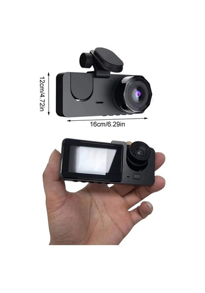 Mey İthalat 3 Kameralı 2 İnç 1080p Araç İçi Kamera Sürüş Kamerası Carplay