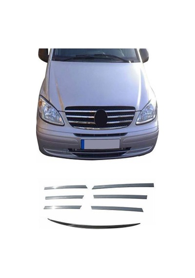Otomotiv Mercedes Vito W639 Krom Ön Panjur 2003-2010 Arası P.çelik 7 Parça