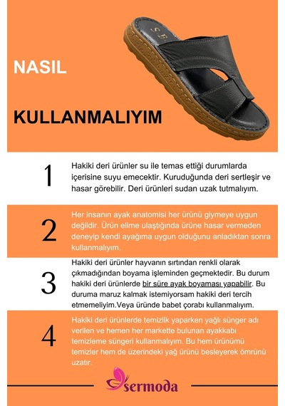 Sermoda Hakiki Deri Erkek Terlik - Yumuşak Kalın Taban Tabanlı Hakiki Deri Erkek Terlik A Şır Füme