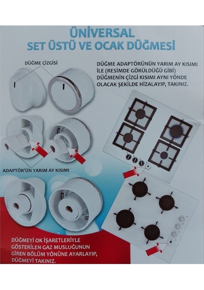 Oscar Düğme 4 Lü Takımı Ankastre Set Üstü Ocak Düğmesi