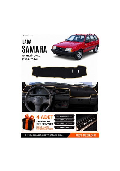 Lada Samara Enjeksiyonlu 1990-2004 Uyumlu Torpido Örtüsü, Torpido Kılıfı - Siyah-bej - Ld002