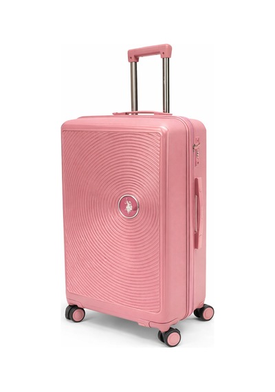 U.S. Polo Assn. Orta Ve Kabin Boy 2'li Valiz Seti %100 Polipropilen Valiz Pembe 26040 Pembe
