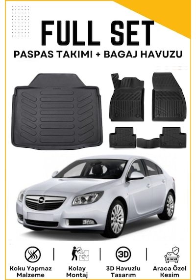 Opel İnsignia Sedan 2014-2015-2016 Model Birebir Uyumlu Bagaj Havuzu+paspas Seti