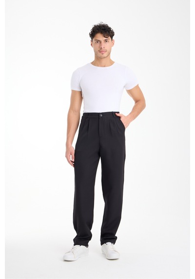 Gugus Erkek Baggy İthal Kumaş Pantolon Siyah